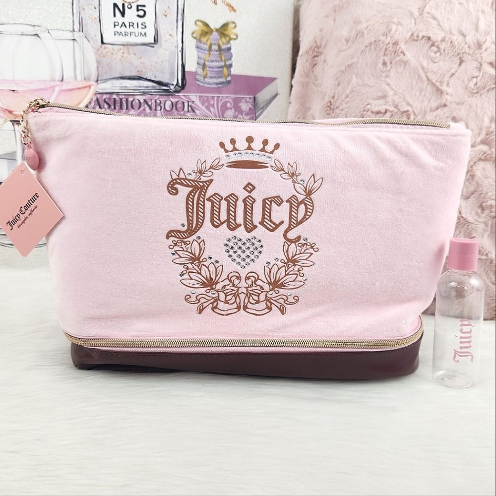 {Juicy Couture} Pink Velour Cosmetic Bag Case